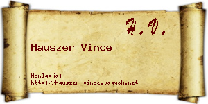 Hauszer Vince névjegykártya